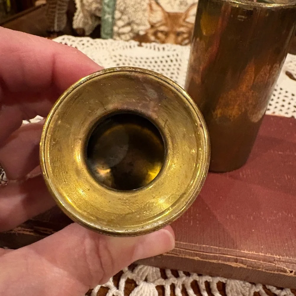 Vintage B.C.A. Denmark brass oil lamps